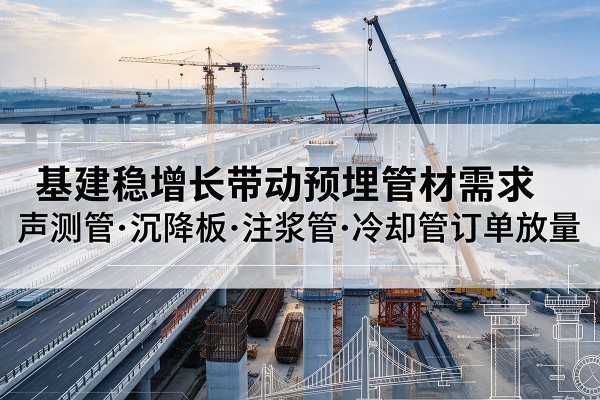 牡丹江基建稳增长带动预埋监测管材需求，声测管、沉降板、注浆管订单持续放量